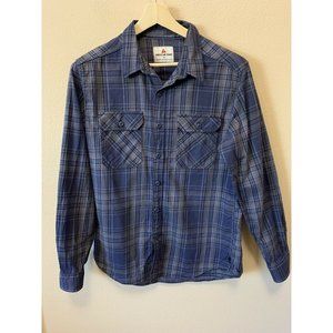 American Giant Men’s Medium Button down Frontier Flannel Shirt Made in USA EUC